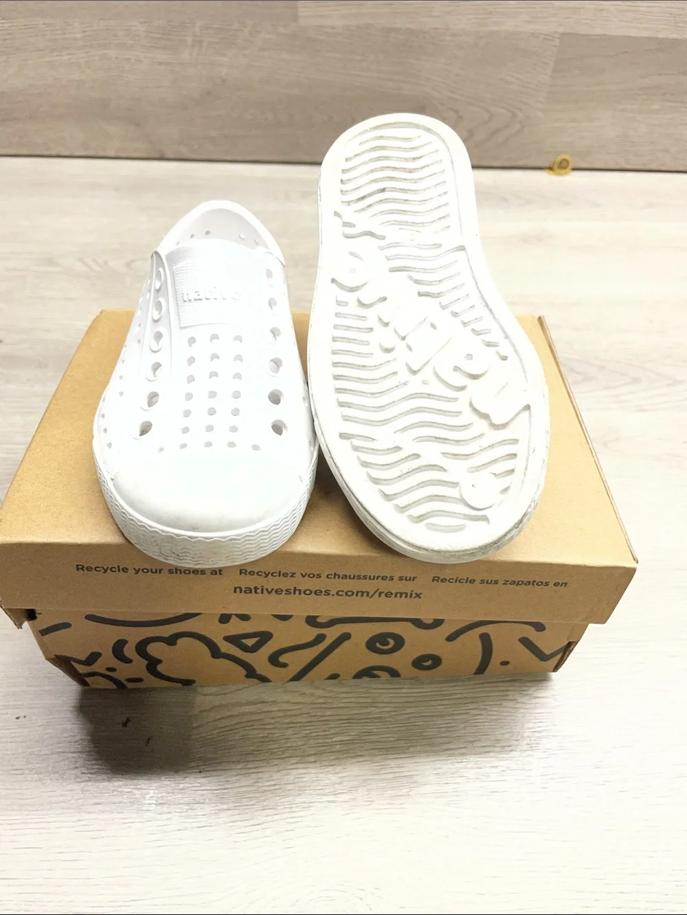 Native Shoes Kids White Slip-On Water Shoes #376